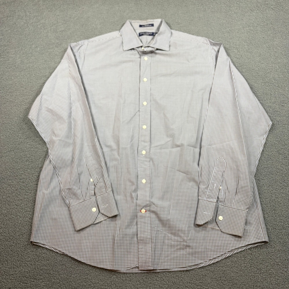 Daniel Cremieux Button Down Shirt Mens XLT Brown Gingham Classics Cotton L/S